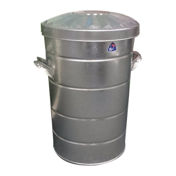 Galvanised Rubbish Bin 60L with Lid