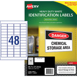 Avery Heavy Duty ID Label L4778 White Laser 45.7x21.2mm 48up 25 Sheets - Cafe Supply