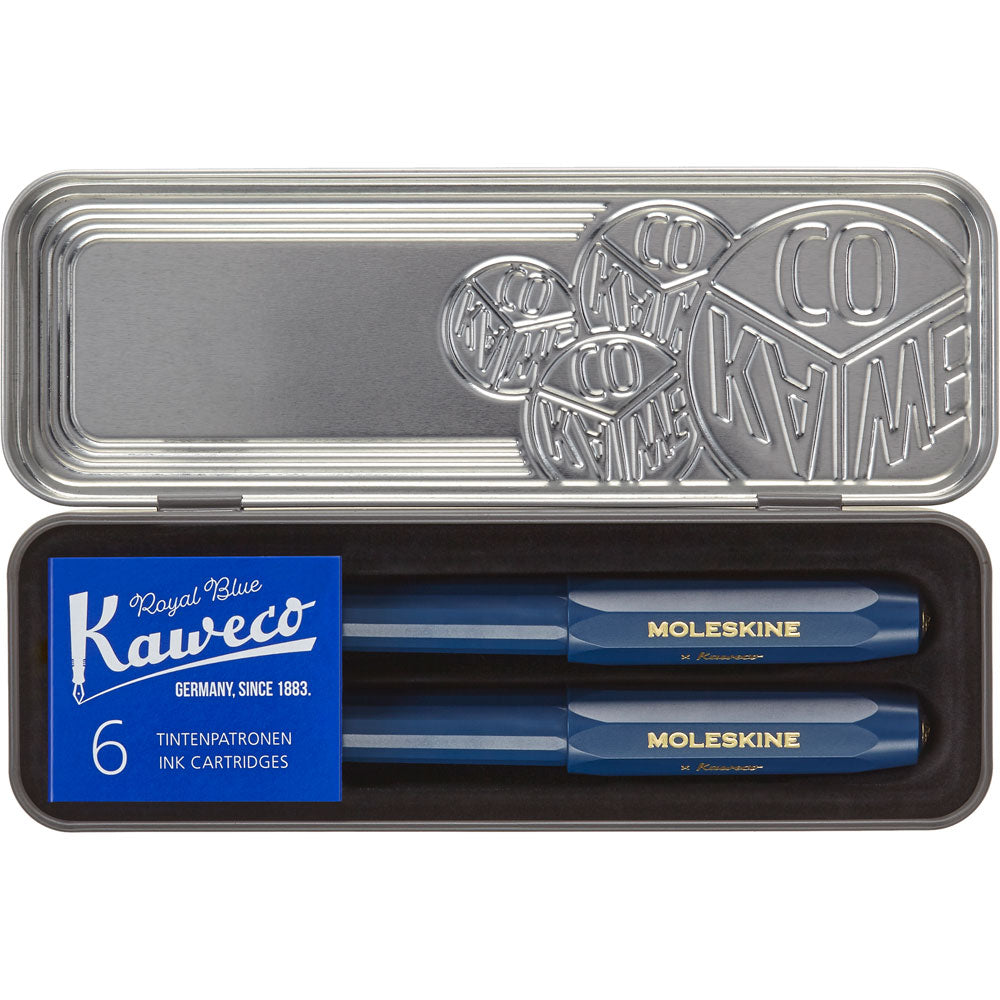 Moleskine Kaweco Ballpoint + Fountain Pen Set Blue - Cafe Supply