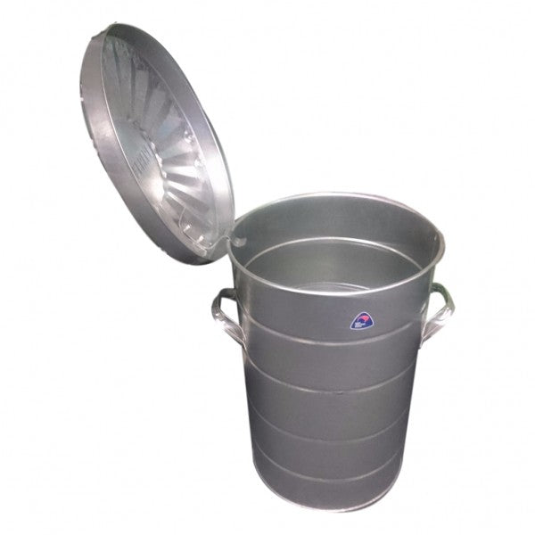 Galvanised Rubbish Bin 60L with Lid