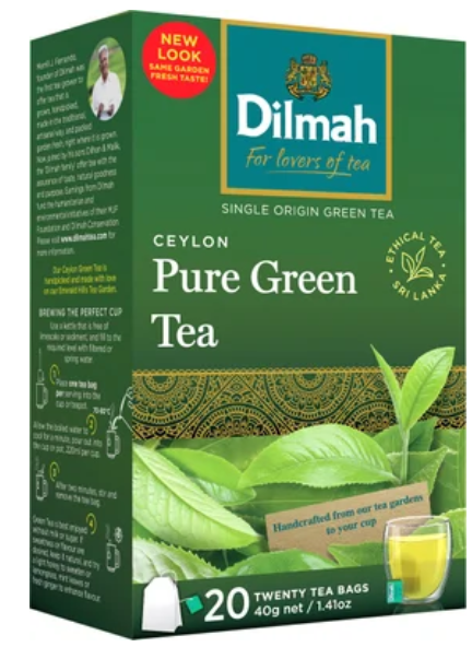 Dilmah Ceylon Pure Green Tea Bags 20pk