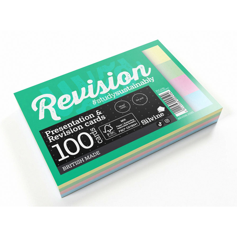 Luxpad Recycled Revision and Presentation Cards Dot Grid 6x4 100 Cards Assorted - Cafe Supply