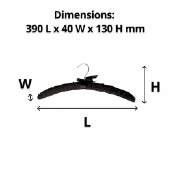 Black Satin Hanger with Hook (100)