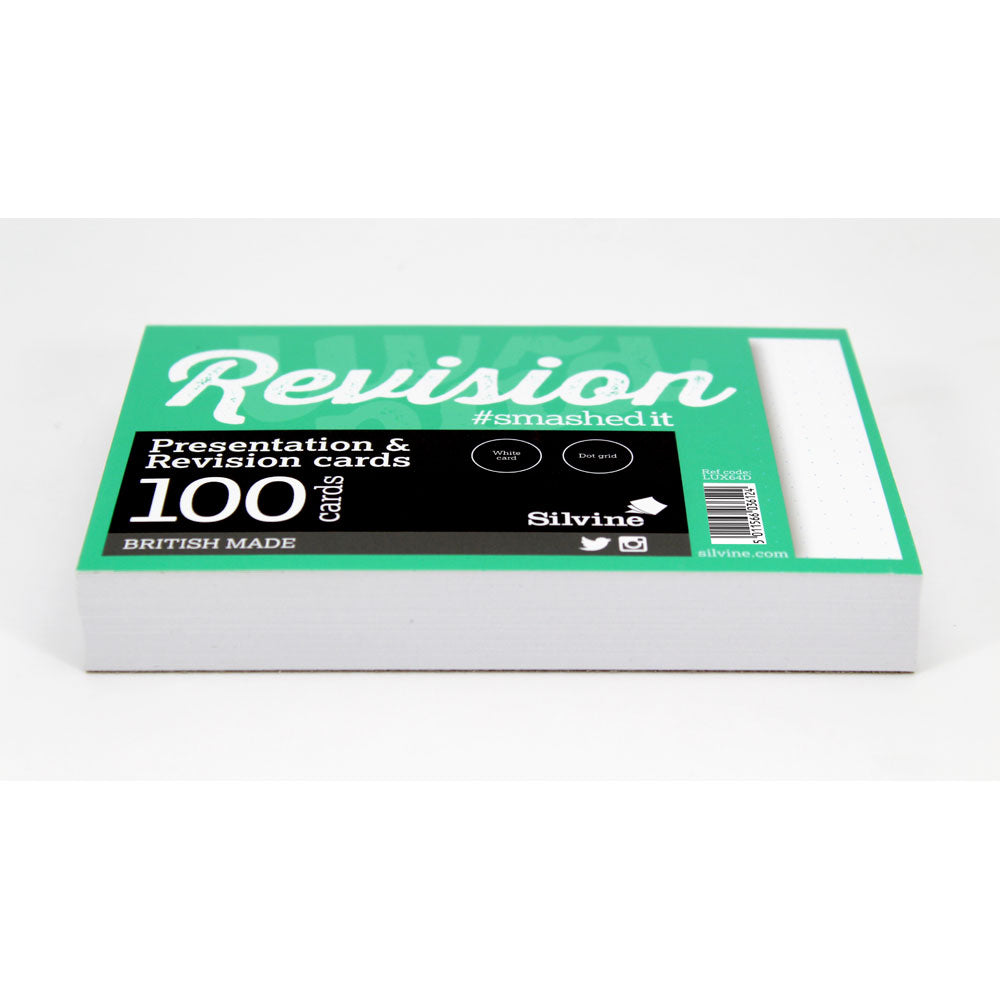 Luxpad Recycled Revision and Presentation Cards Dot Grid 6x4 100 Cards White - Cafe Supply