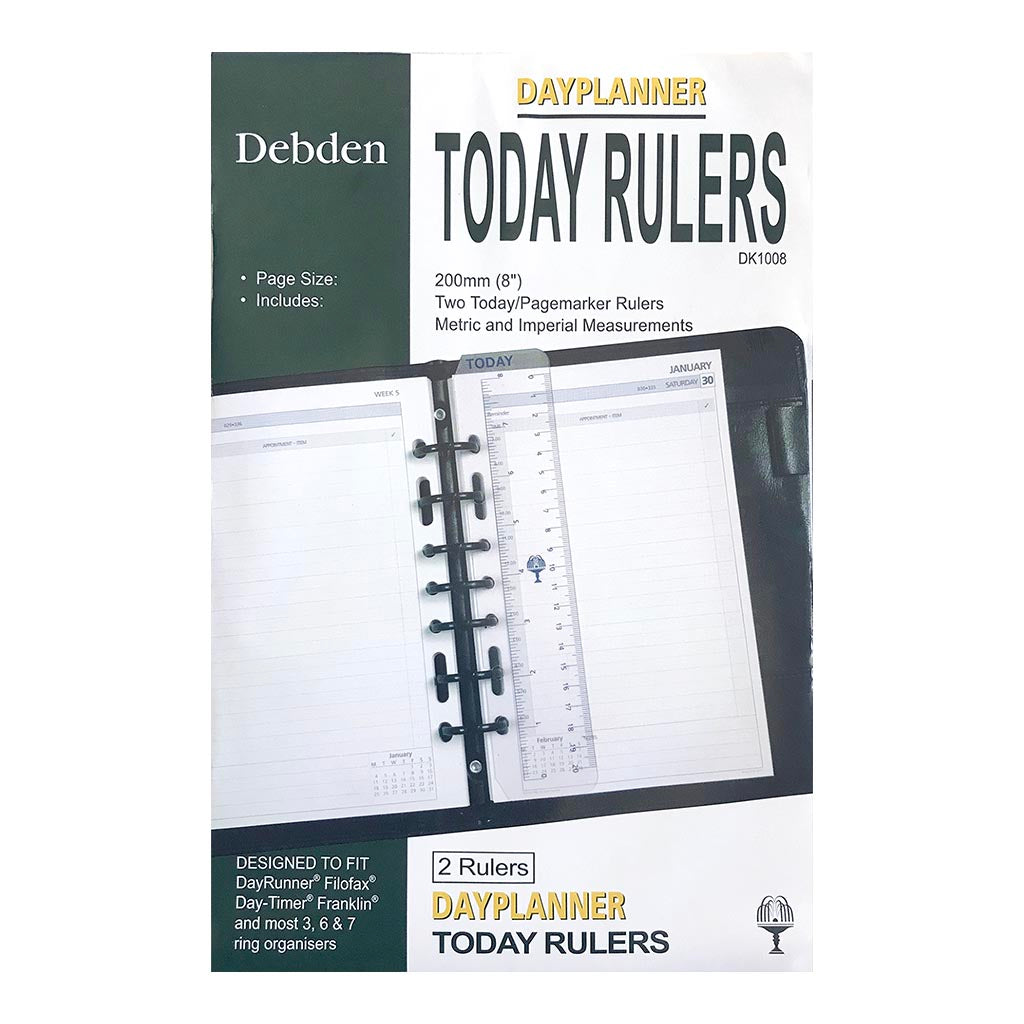 Debden Desk Dayplanner Today Ruler, Pack of 2