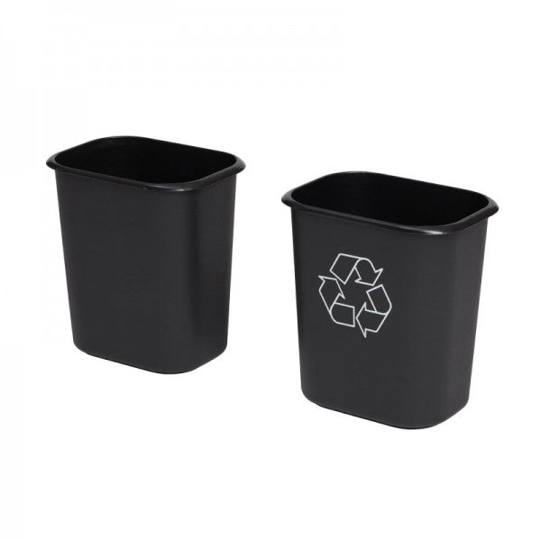 14L Rectangle Black Plastic Waste Bin