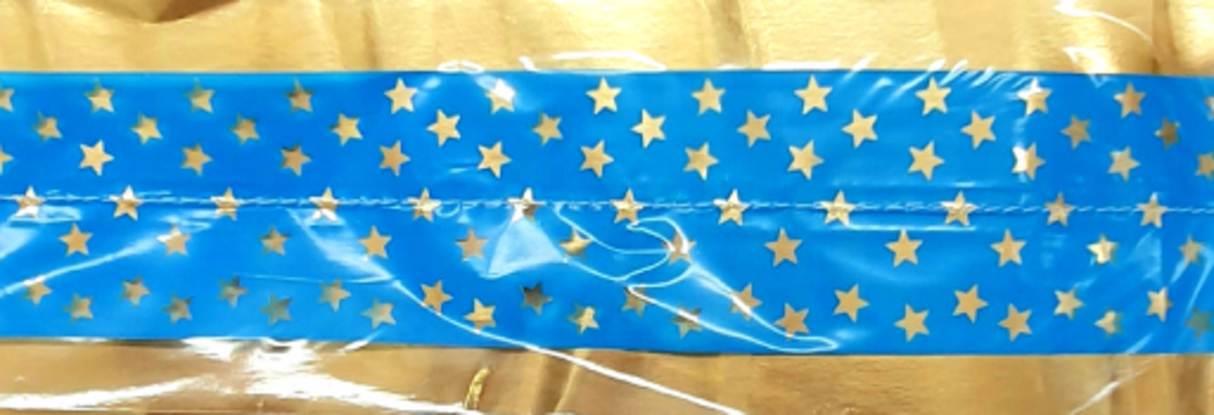 Cake Band Star Blue/Gold 63mm (1m)