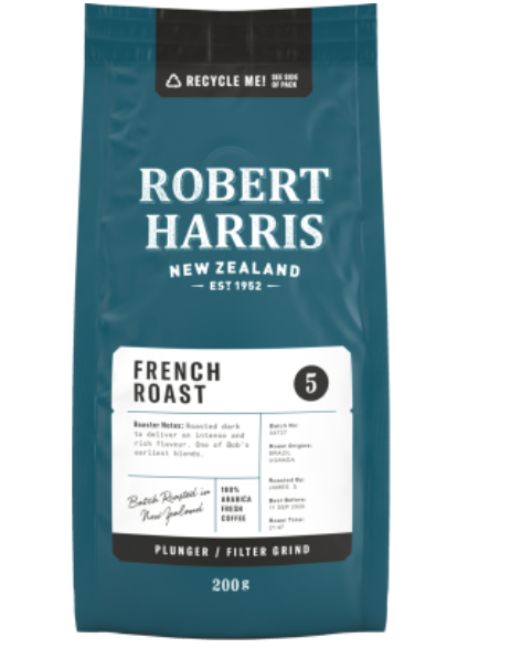 Robert Harris French Roast Plunger Filter Grind 100% Arabica Fresh Coffee 200g