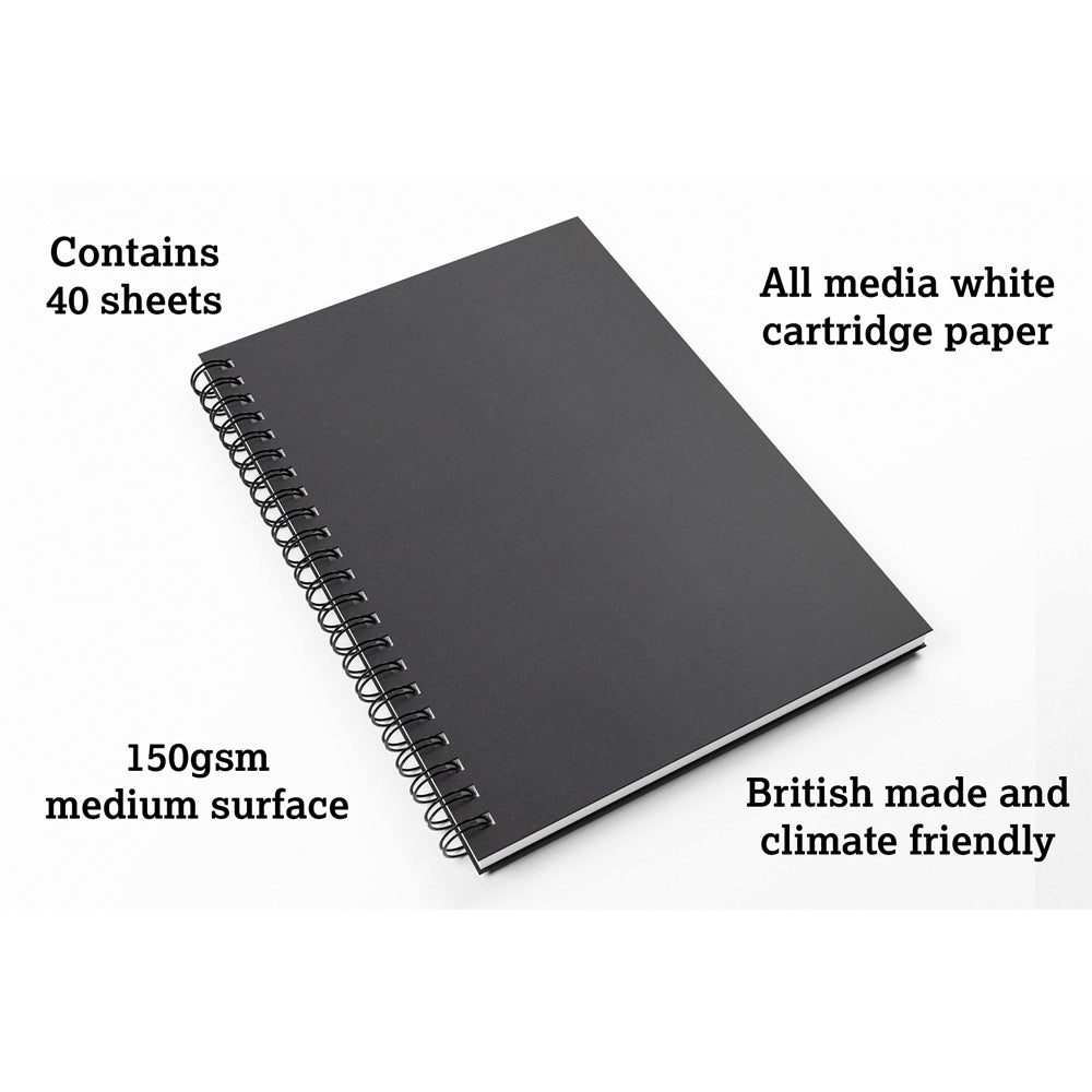 Artgecko Classy Sketchbook A4 80 Pages 40 Sheets 150gsm White Paper - Cafe Supply