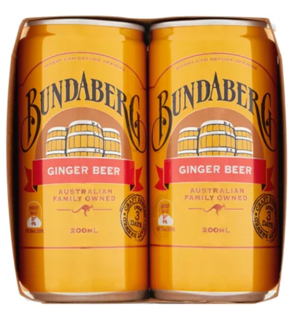 Bundaberg Ginger Beer Mini Cans 6 x 200ml