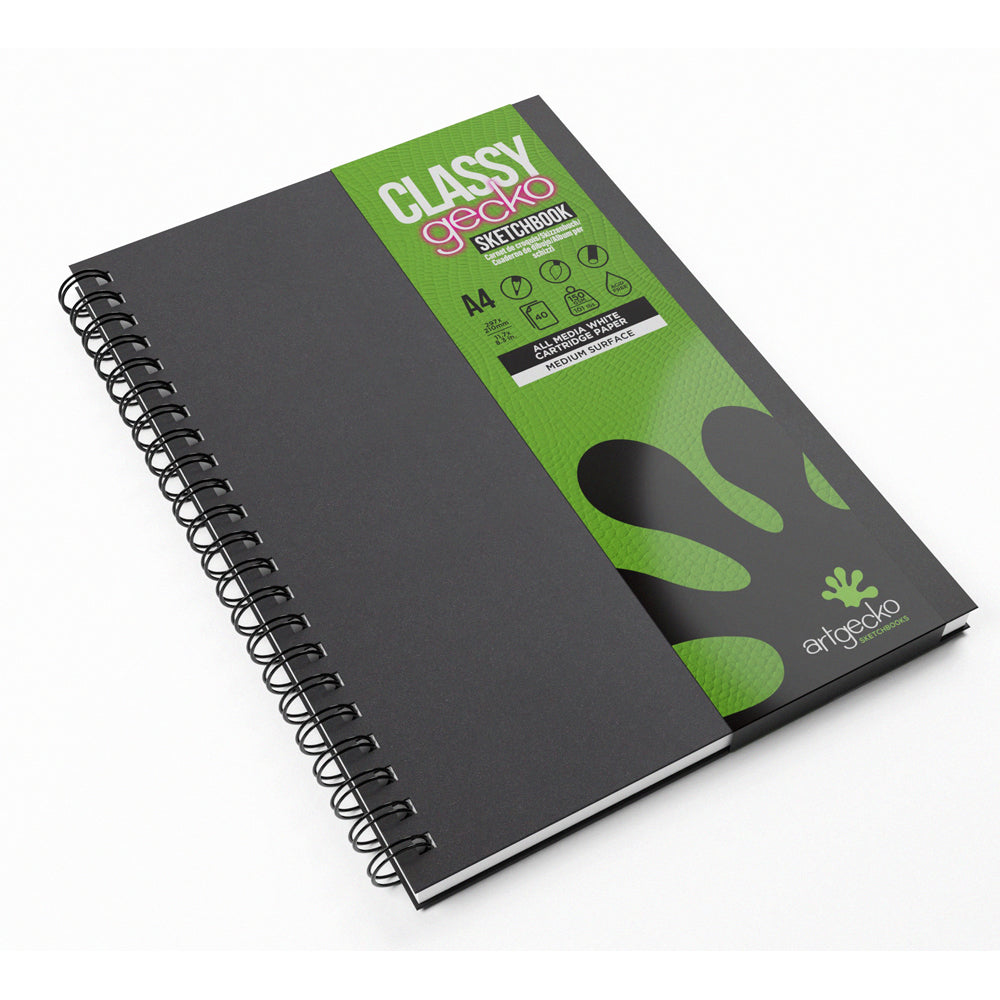 Artgecko Classy Sketchbook A4 80 Pages 40 Sheets 150gsm White Paper - Cafe Supply