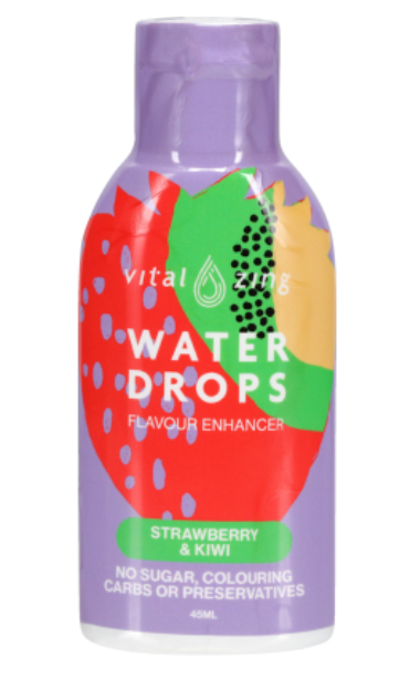 Vital Zing Water Drops Strawberry & Kiwi Flavour Enhancer 45ml