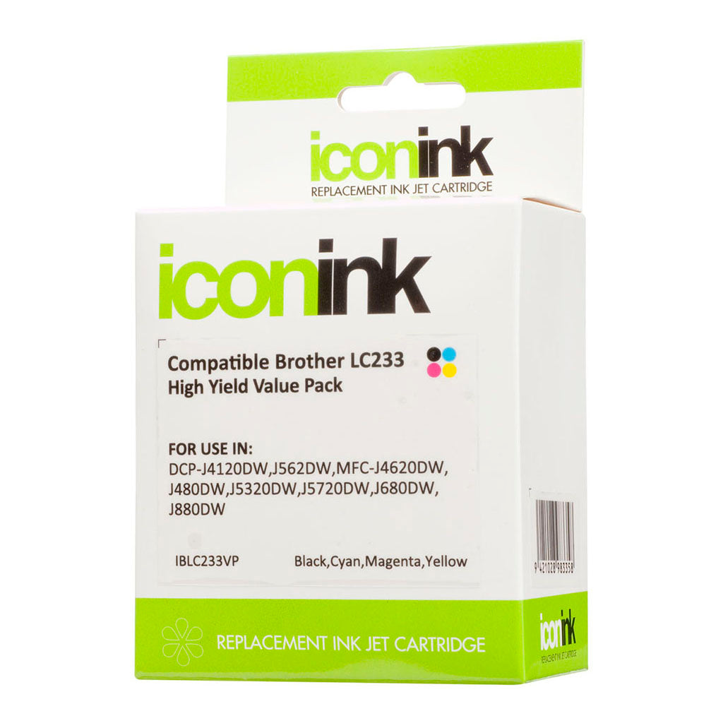 Icon Compatible Brother LC233 BCMY Ink Value Pack