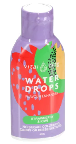 Vital Zing Water Drops Strawberry & Kiwi Flavour Enhancer 45ml