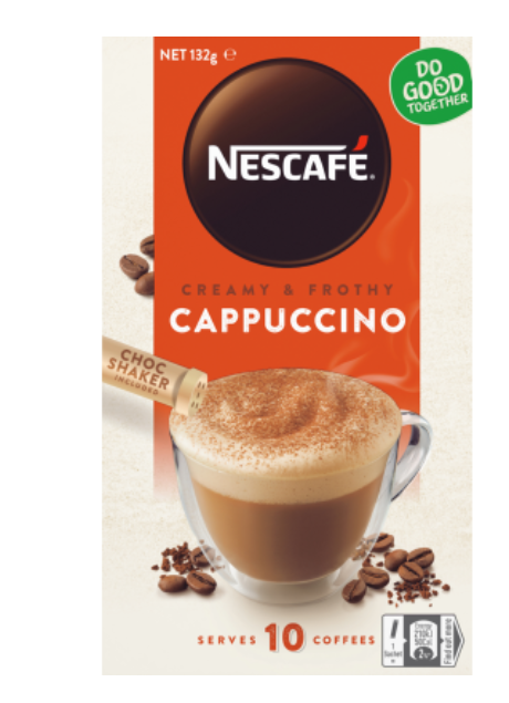 Nescafe Cappuccino Coffee Sachets 10pk