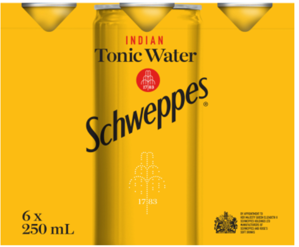 Schweppes Indian Tonic Water Cans 6 x 250ml