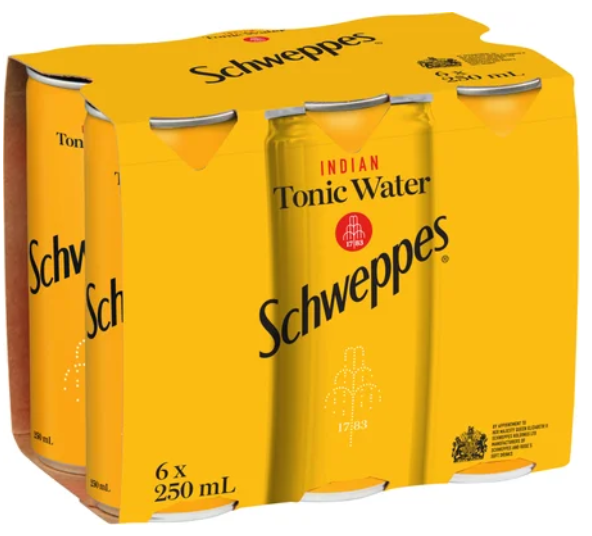 Schweppes Indian Tonic Water Cans 6 x 250ml