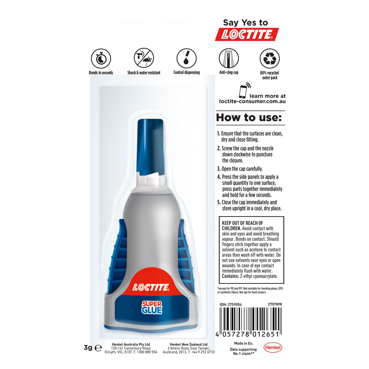 Loctite Super Glue Liquid Control 3g - Cafe Supply