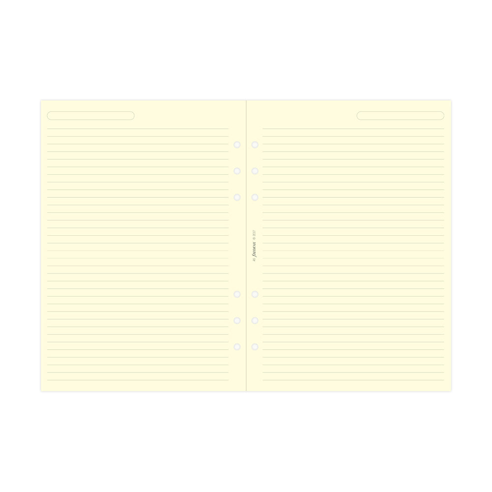 Filofax A5 Cream Lined Notepaper Refill - Cafe Supply