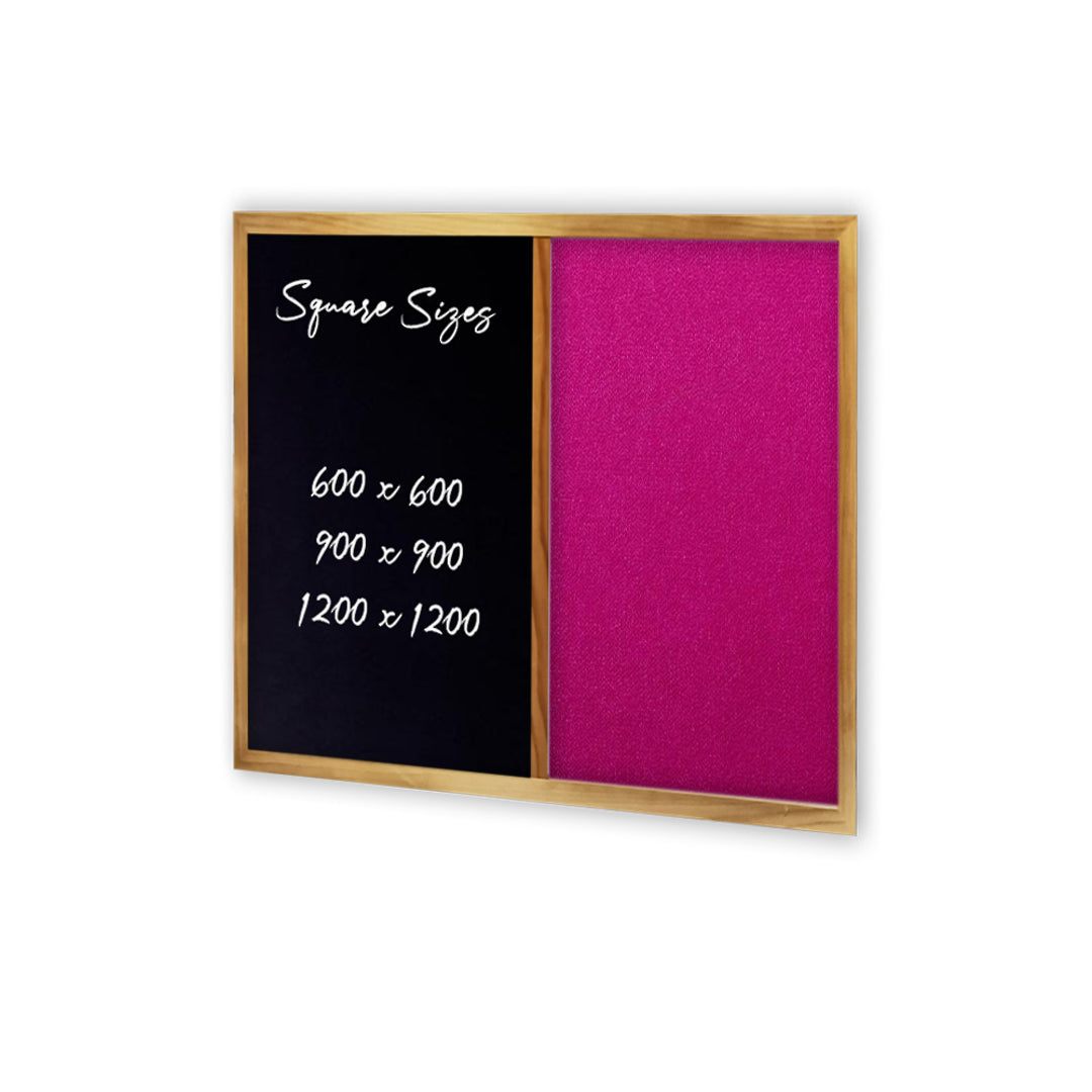 COMBIBOARD | Chalkboard + Premium Fabric | Wood Frame