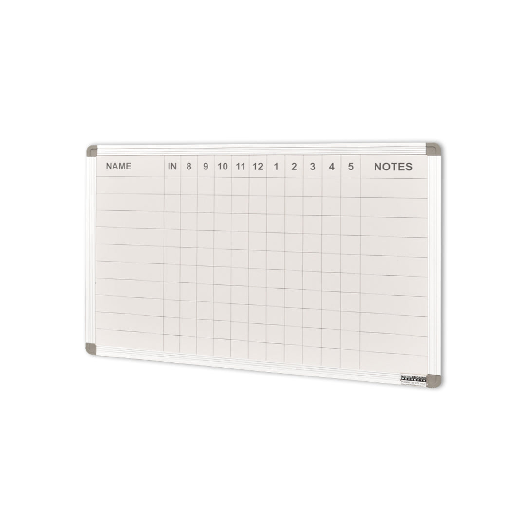 STAFF INDICATOR WHITEBOARD | 10 Names | 400 x 600mm | PORCELAIN