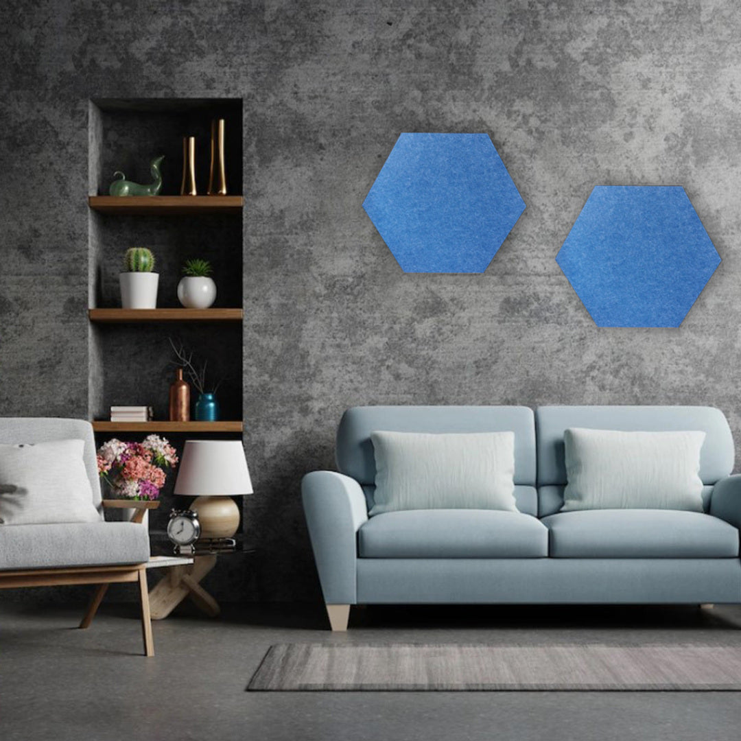 HEXAGON POLYESTER PINBOARD | 600x520mm | Cobalt | 1pc