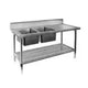 Premium Stainless Steel Double Sink Bench 600mm Deep