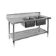 Premium Stainless Steel Double Sink Bench 600mm Deep