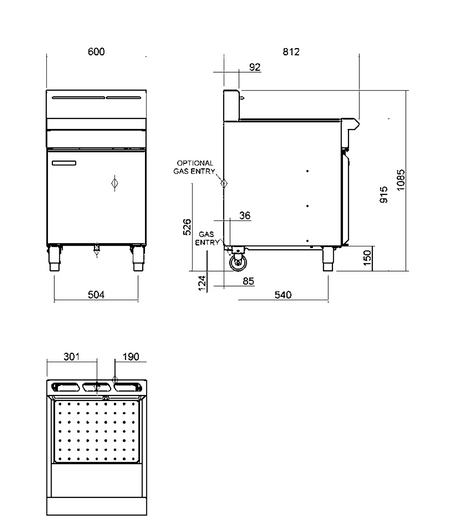 Blue Seal Evolution Series GT60 - 600mm Single Pan Gas Fryer