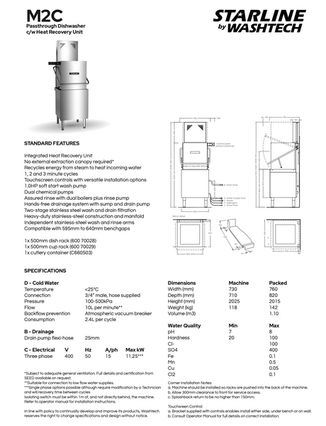 High Efficiency Professional Passthrough Dishwasher