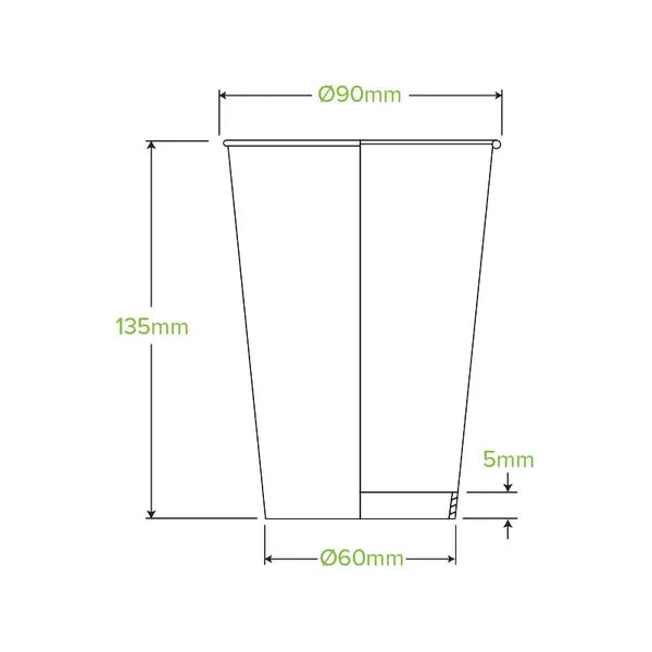 510ml / 16oz (90mm) Stone Single Wall BioCup