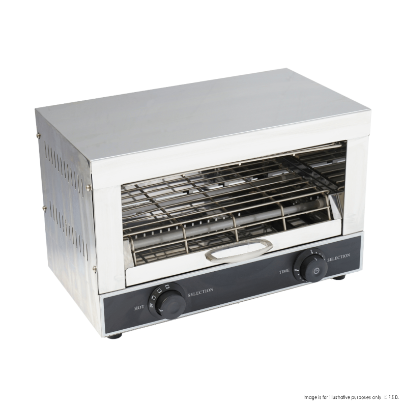 Single infrared quartz element salamander griller toaster and timer - QT-1