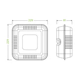 23x23x8cm / 9x9x3in White Plant Fibre Clamshell