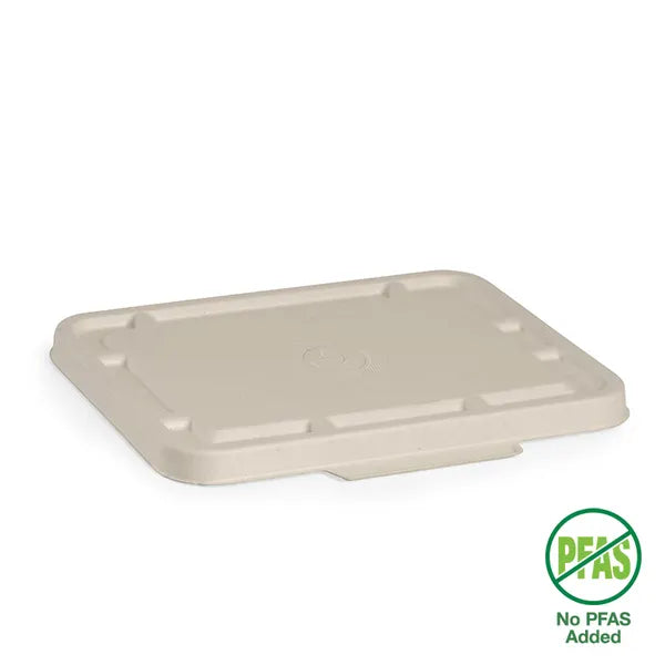 2 & 3-Compartment Natural Plant Fibre BioCane Takeaway Lid