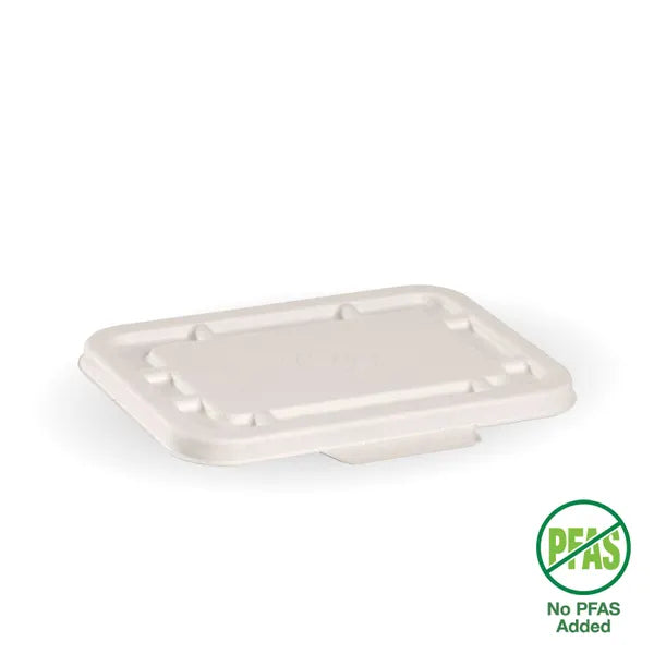 500ml & 600ml White Plant Fibre Takeaway Lid