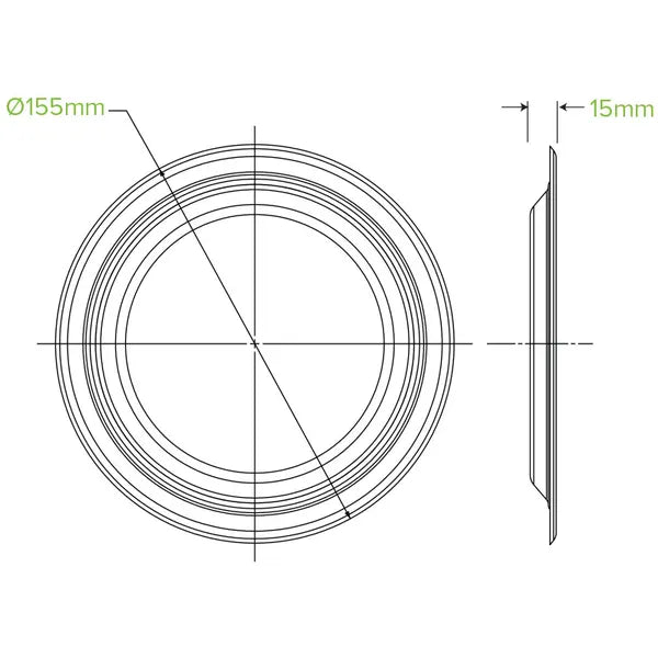 15cm / 6" Round Plant Fibre Plate