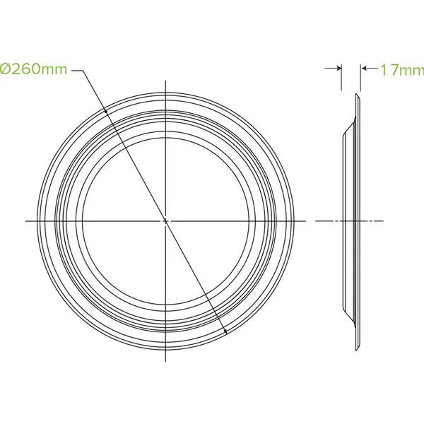 25cm / 10" Round Plant Fibre Plate