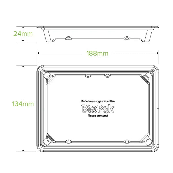 Medium Plant Fibre Sushi Tray