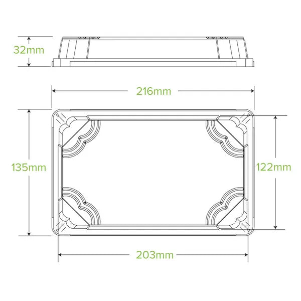 Large PLA Sushi Tray Lid