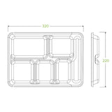 6-Compartment Plant Fibre Tray