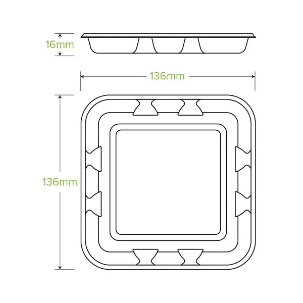 14x14x2cm / 5x5" Plant Fibre Produce Tray