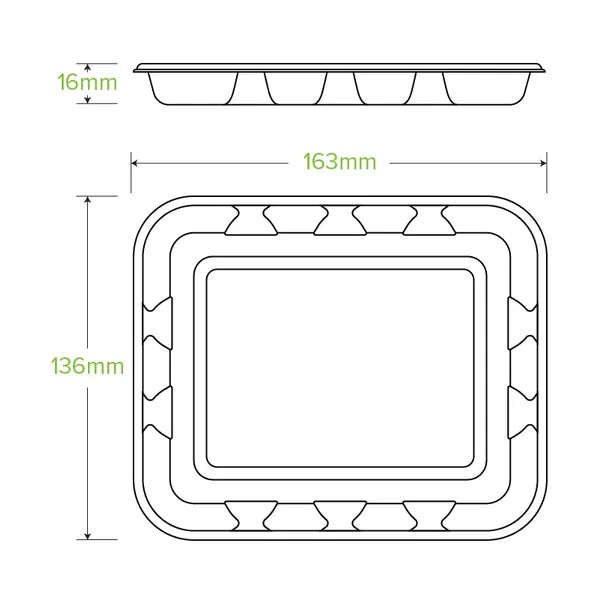 16x14x2cm / 6x5" Plant Fibre Produce Tray