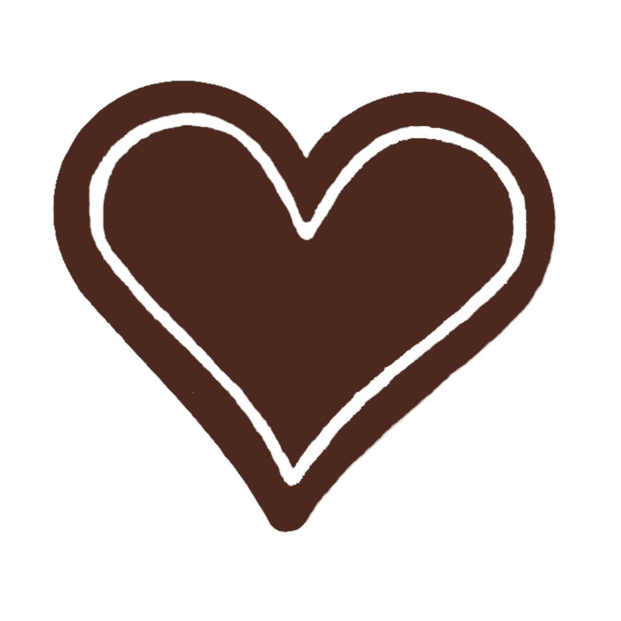 Chocolate Dark Plain Heart - 30mm (30PK)