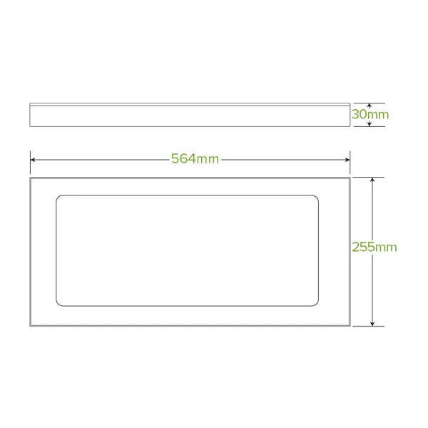 Large BioBoard Catering Tray PLA Window Lid