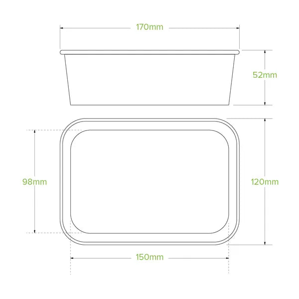 650ml White BioBoard Takeaway Base