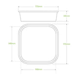 750ml White BioBoard Square Takeaway Base