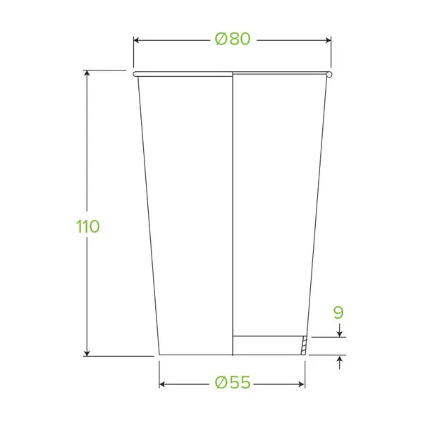 320ml / 10oz (80mm) White Single Wall BioCup