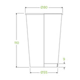 320ml / 10oz (80mm) White Single Wall BioCup