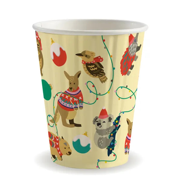 390ml / 12oz (90mm) Christmas Double Wall BioCup