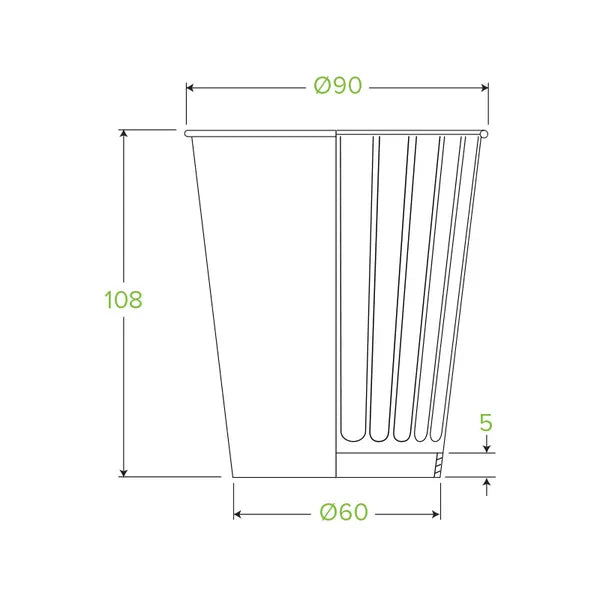 390ml / 12oz (90mm) White Double Wall BioCup